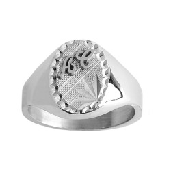 Chevalière Melchior argent et initiales or 18 carats  – Artisanat Français depuis 1954  