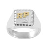 Chevalière Nelvil argent et initiales or 18 carats  – Artisanat Français depuis 1954  