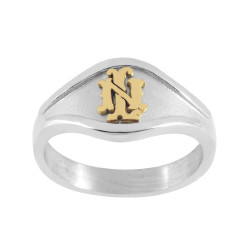 Chevalière argent, initiales or 18 carats  – Artisanat Français depuis 1954  