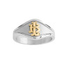 Chevalière argent, initiales or 18 carats  – Artisanat Français depuis 1954  