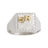Chevalière Nelvil argent et initiales or 18 carats  – Artisanat Français depuis 1954  