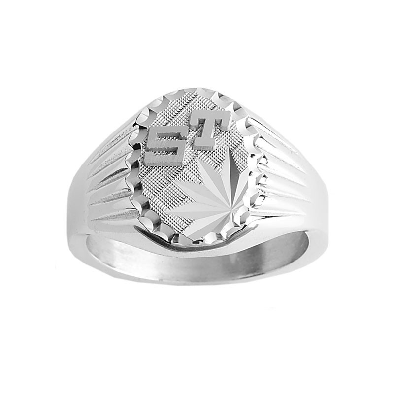 Chevalière Davitus argent et initiales or 18 carats  – Artisanat Français depuis 1954  