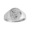 Chevalière Rafael argent, initiales Or 18 carats  – Artisanat Français depuis 1954  