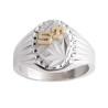 Chevalière Davitus argent et initiales or 18 carats  – Artisanat Français depuis 1954  