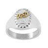 Chevalière Melchior argent et initiales or 18 carats  – Artisanat Français depuis 1954  