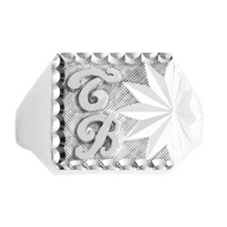 Chevalière Aldinien argent, initiales Or 18 carats  – Artisanat Français depuis 1954  
