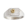 Chevalière Ionel argent et initiale Or 18 carats jaune ou gris  – Artisanat Français depuis 1954  