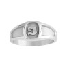 Chevalière Tancrède argent et initiale Or 18 carats jaune ou gris  – Artisanat Français depuis 1954  