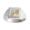 Chevalière Florent argent et initiale Or 18 carats jaune ou gris  – Artisanat Français depuis 1954  