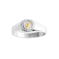 Chevalière Rieul argent, initiale Or 18 carats jaune ou gris  – Artisanat Français depuis 1954  