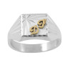 Chevalière Florent argent et initiale Or 18 carats jaune ou gris  – Artisanat Français depuis 1954  