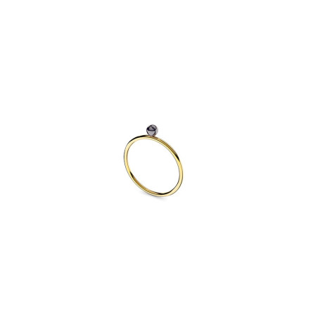 Bague Romy perle noire - Or 18 carats -Thomas Escudier, créateur français  