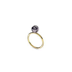 Bague Romy perle noire - Or 18 carats -Thomas Escudier, créateur français  