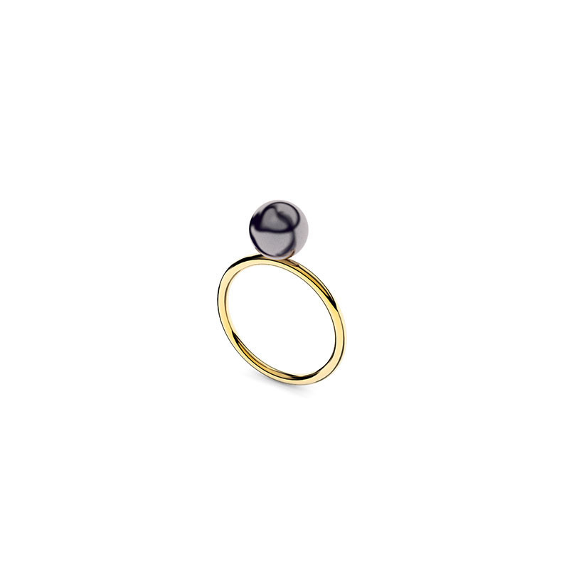Bague Romy perle noire - Or 18 carats -Thomas Escudier, créateur français  