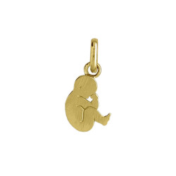 Pendentif foetus  – Or 9 carats jaune ou gris – Artisanat français depuis 1954 Couleur Or:Gris