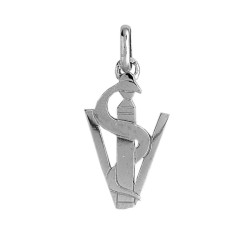 Pendentif caducée vétérinaire  – Or 18 carats jaune ou gris – Artisanat français depuis 1954 