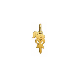 Pendentif idéogramme chinois bélier – Or 9 carats jaune ou gris – Artisanat français depuis 1954 