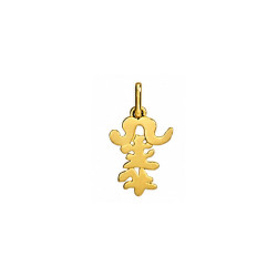 Pendentif idéogramme chinois taureau – Or 9 carats jaune ou gris – Artisanat français depuis 1954 