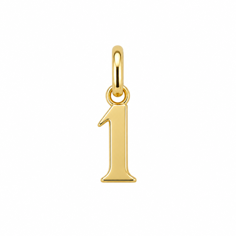 Pendentif chiffre 1  – Or 9 carats jaune ou gris – Artisanat français depuis 1954 