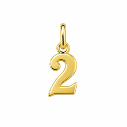 Pendentif chiffre 2  – Or 9 carats jaune ou gris – Artisanat français depuis 1954 