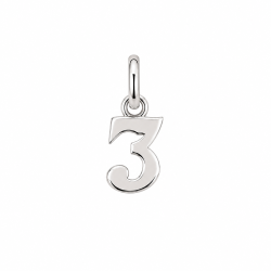 Pendentif chiffre 3  – Or 9 carats jaune ou gris – Artisanat français depuis 1954 