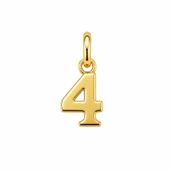 Pendentif chiffre 4  – Or 9 carats jaune ou gris – Artisanat français depuis 1954 