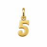 Pendentif chiffre 5  – Or 9 carats jaune ou gris – Artisanat français depuis 1954 