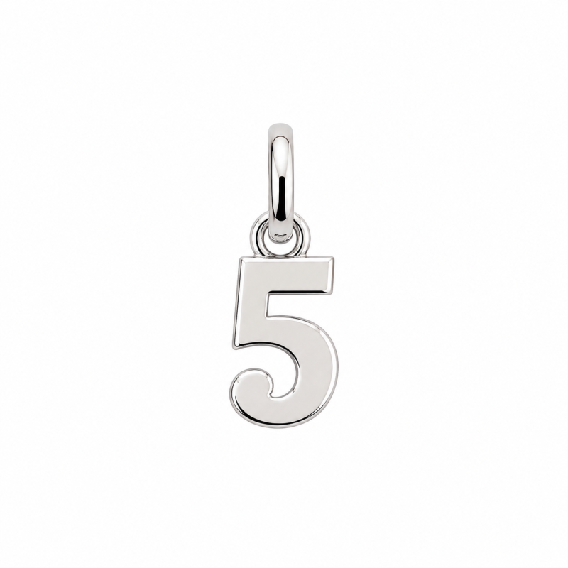 Pendentif chiffre 5  – Or 18 carats jaune ou gris – Artisanat français depuis 1954 