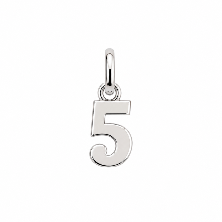 Pendentif chiffre 5  – Or 18 carats jaune ou gris – Artisanat français depuis 1954 