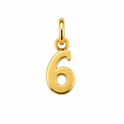 Pendentif chiffre 6  – Or 18 carats jaune ou gris – Artisanat français depuis 1954 