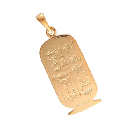 Pendentif cartouche Egyptien - plaqué Or jaune - Atelier 1924 - Patrimoine Vivant Français