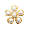 Broche fleur acier doré et perles - Bijouterie La Petite Française