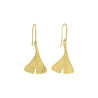 Boucles d'oreilles pendantes Ginkgo biloba - plaqué Or jaune ou rose - Atelier 1924 - Patrimoine Vivant Français