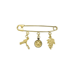 Broche vigneron  – Or 18 carats jaune, gris ou rose – Atelier 1924 - Patrimoine Vivant Français