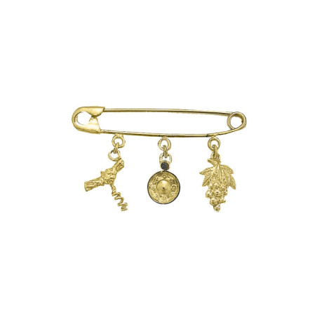 Broche vigneron  – Or 18 carats jaune, gris ou rose – Atelier 1924 - Patrimoine Vivant Français