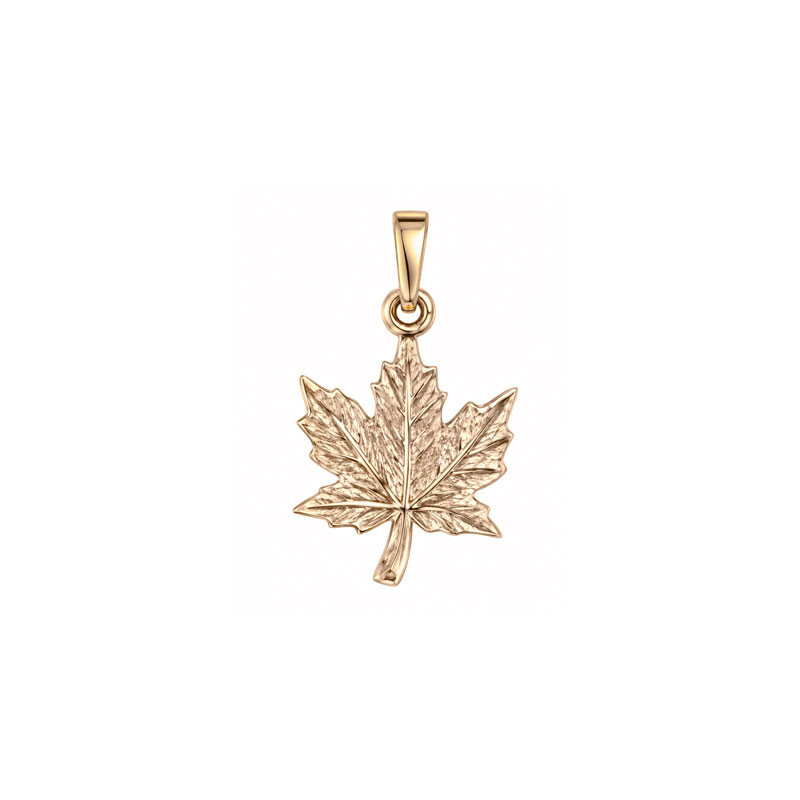 Pendentif feuille d'érable - plaqué Or jaune ou rose - Atelier 1924 - Patrimoine Vivant Français 