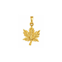 Pendentif feuille d'érable – Or 9 carats jaune ou gris – Atelier 1924 - Patrimoine Vivant Français Couleur Or:Jaune