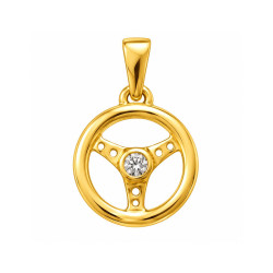 Pendentif volant de voiture zirconium - plaqué Or jaune ou rose - Atelier 1924 - Patrimoine Vivant Français Couleur Or:Jaune