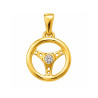 Pendentif volant de voiture zirconium - plaqué Or jaune ou rose - Atelier 1924 - Patrimoine Vivant Français Couleur Or:Jaune