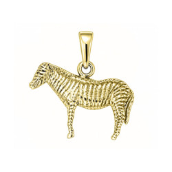 Pendentif zèbre - plaqué Or jaune ou rose - Atelier 1924 - Patrimoine Vivant Français Couleur Or:Jaune