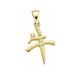 Pendentif signe Chinois buffle - Or 9 carats jaune ou gris - Atelier 1924 - Patrimoine Vivant Français 
