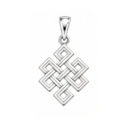 Pendentif Nœud Infini Tibétain – Argent – Atelier 1924 – Patrimoine Vivant Français 