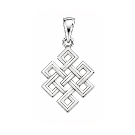 Pendentif Nœud Infini Tibétain – Argent – Atelier 1924 – Patrimoine Vivant Français 