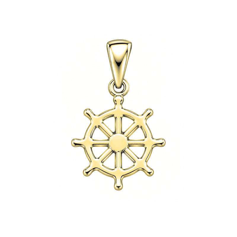 Pendentif Dharmachakra -  Roue du Dharma -  Or 14 carats jaune ou gris - Atelier 1924 - Patrimoine Vivant Français 