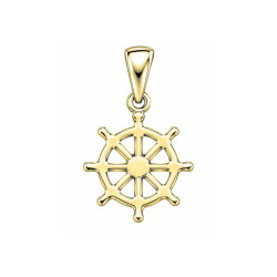 Pendentif Dharmachakra -  Roue du Dharma - plaqué Or jaune ou rose - Atelier 1924 - Patrimoine Vivant Français 