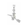 Pendentif sorcière sur son balai - Argent - Atelier 1924 - Patrimoine Vivant Français 
