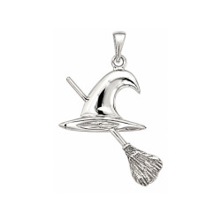 Pendentif chapeau et balai de sorcière – Argent – Atelier 1924 – Patrimoine Vivant Français 