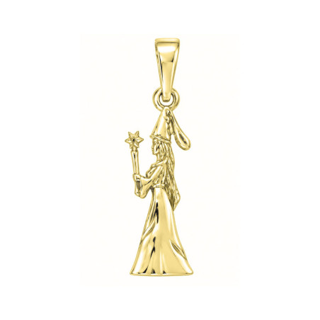 Pendentif fée ou magicienne - plaqué Or jaune ou rose - Atelier 1924 - Patrimoine Vivant Français 