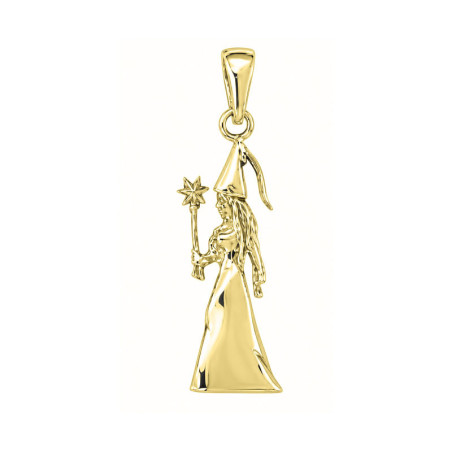 Pendentif fée ou magicienne - plaqué Or jaune ou rose - Atelier 1924 - Patrimoine Vivant Français 