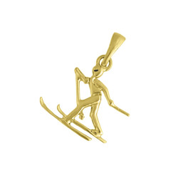 Pendentif skieur de fond - Or 14 carats jaune ou gris - Atelier 1924 - Patrimoine Vivant Français 